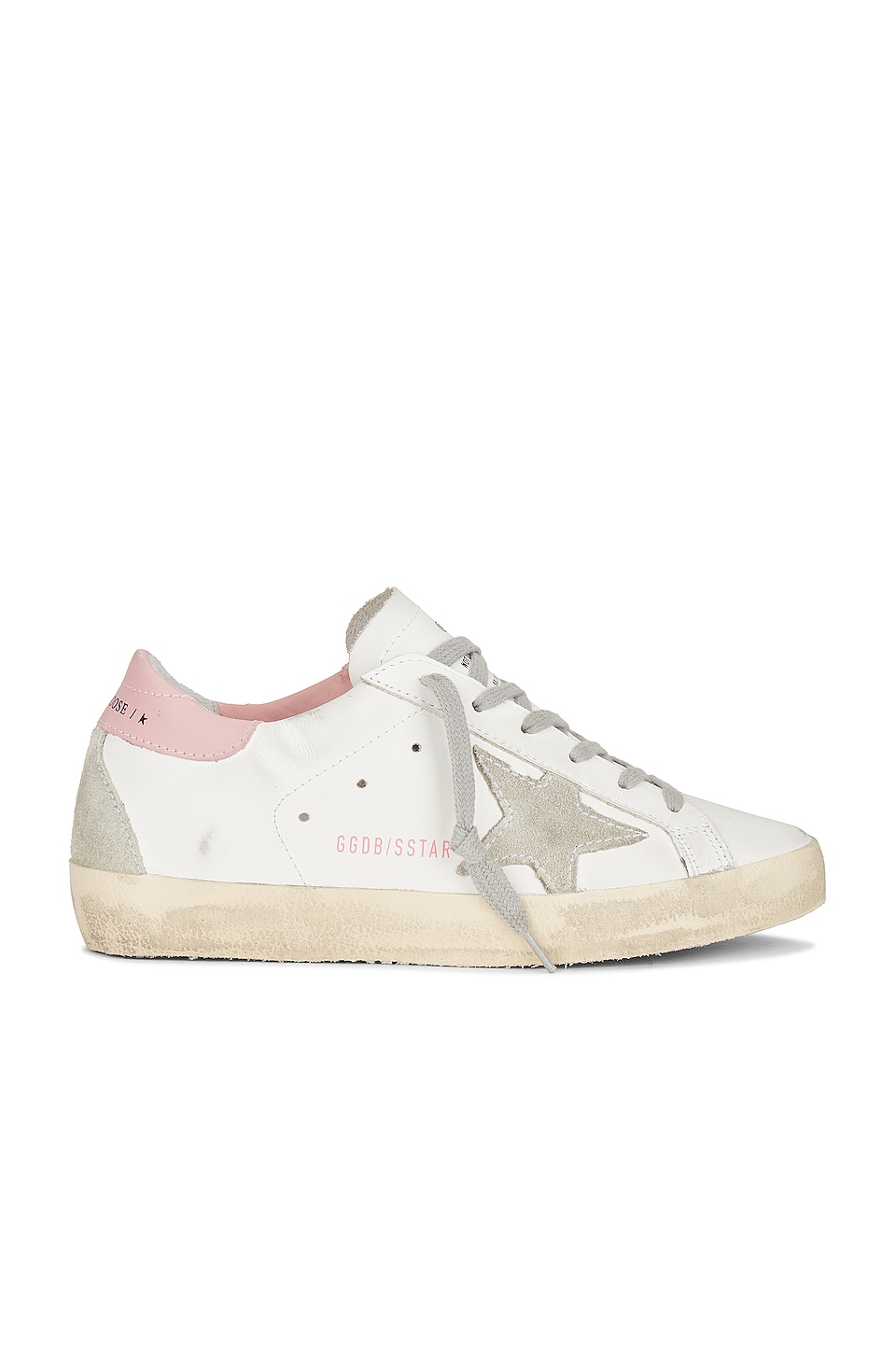 Golden Goose White & Pink Super-Star Sneakers