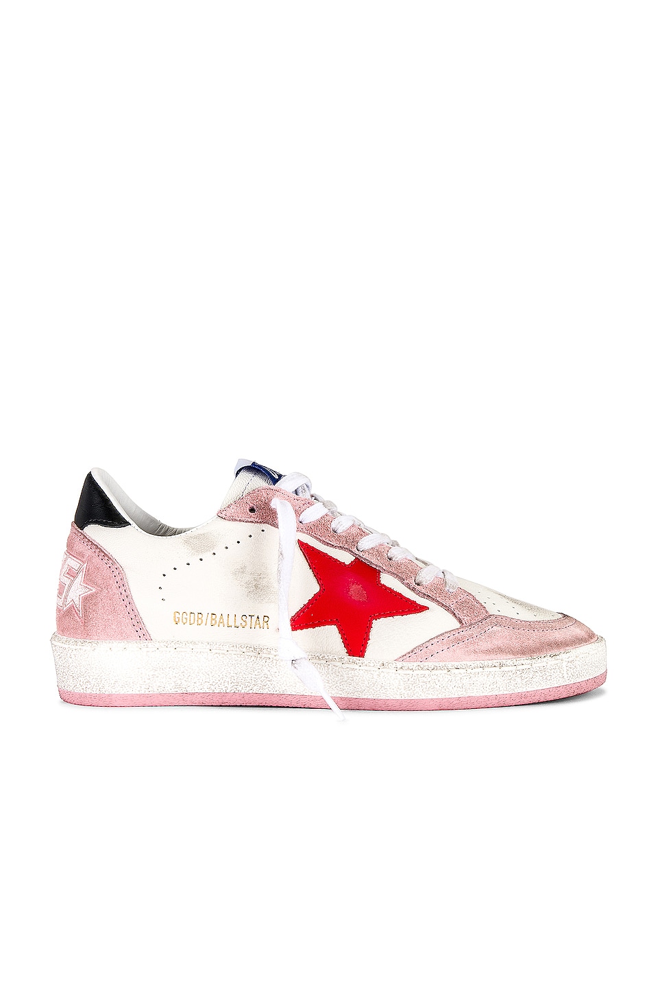 Golden Goose Ball Star Sneaker in White, Baby Pink, Red, & Black | REVOLVE