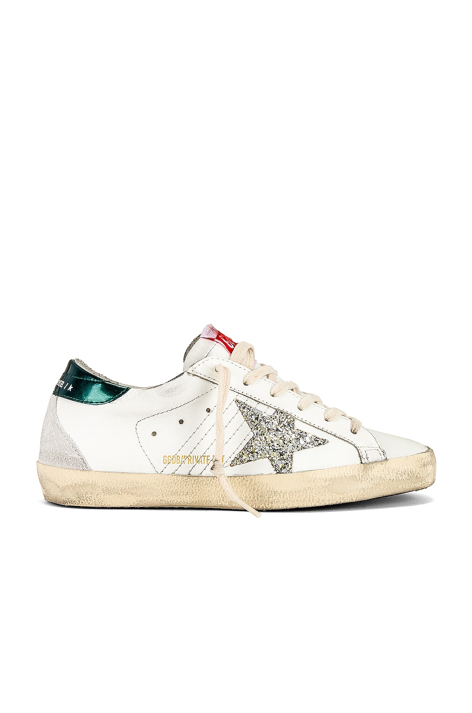 Image 1 of x REVOLVE Superstar Sneaker in White, Platinum, & Emerald Green