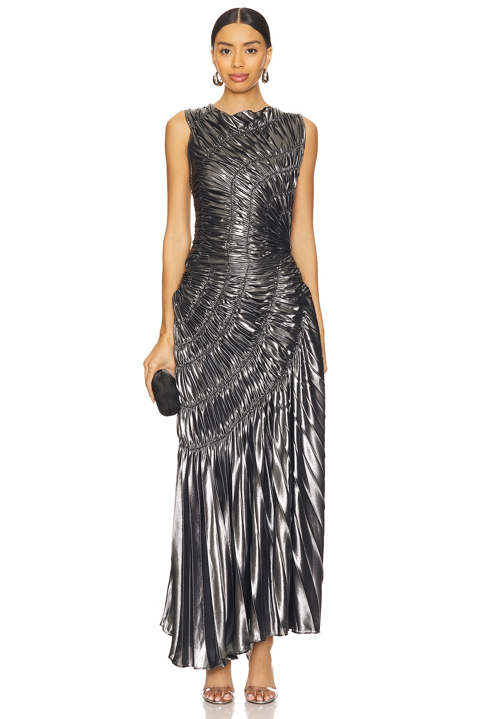 Georgia Hardinge Fossil Metallic Dress in Graphite | REVOLVE
