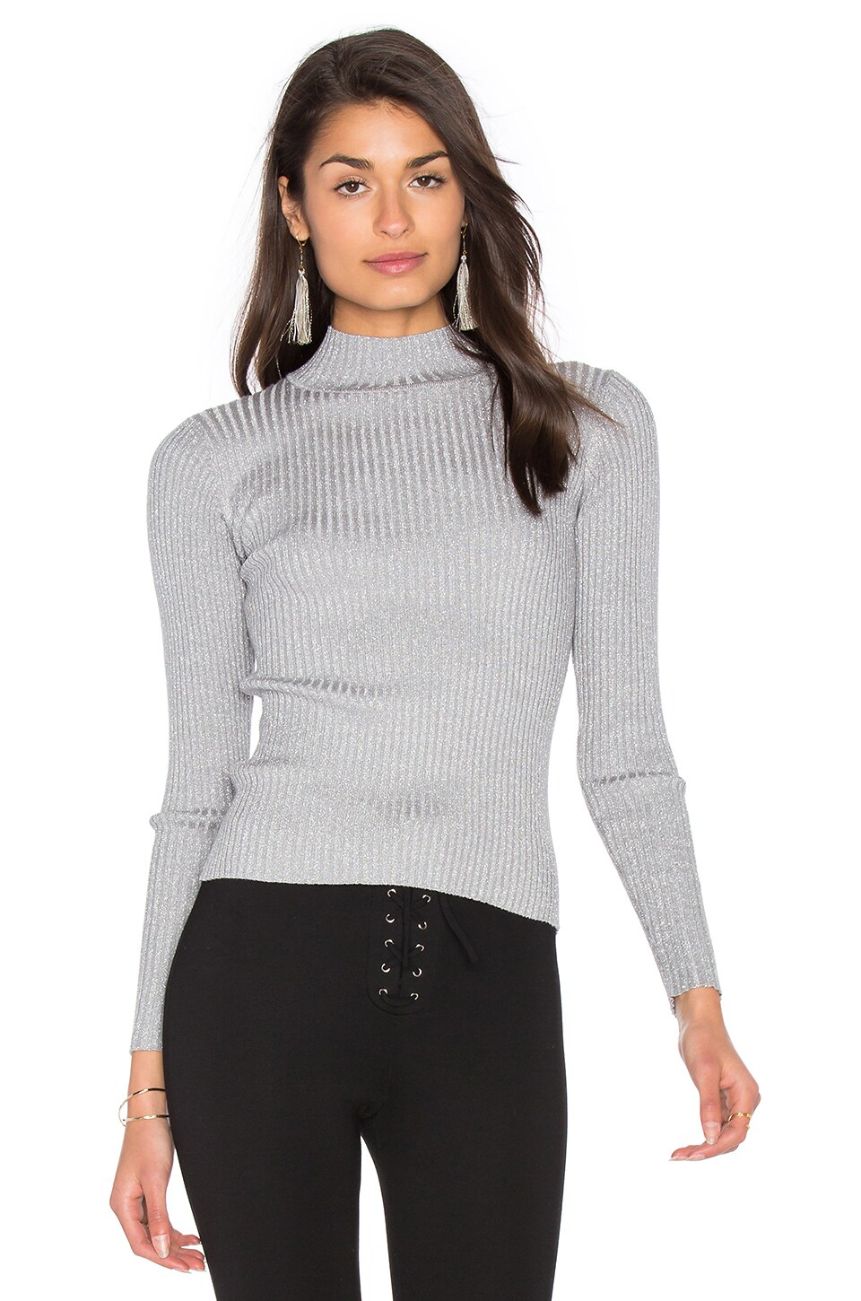 silver turtleneck