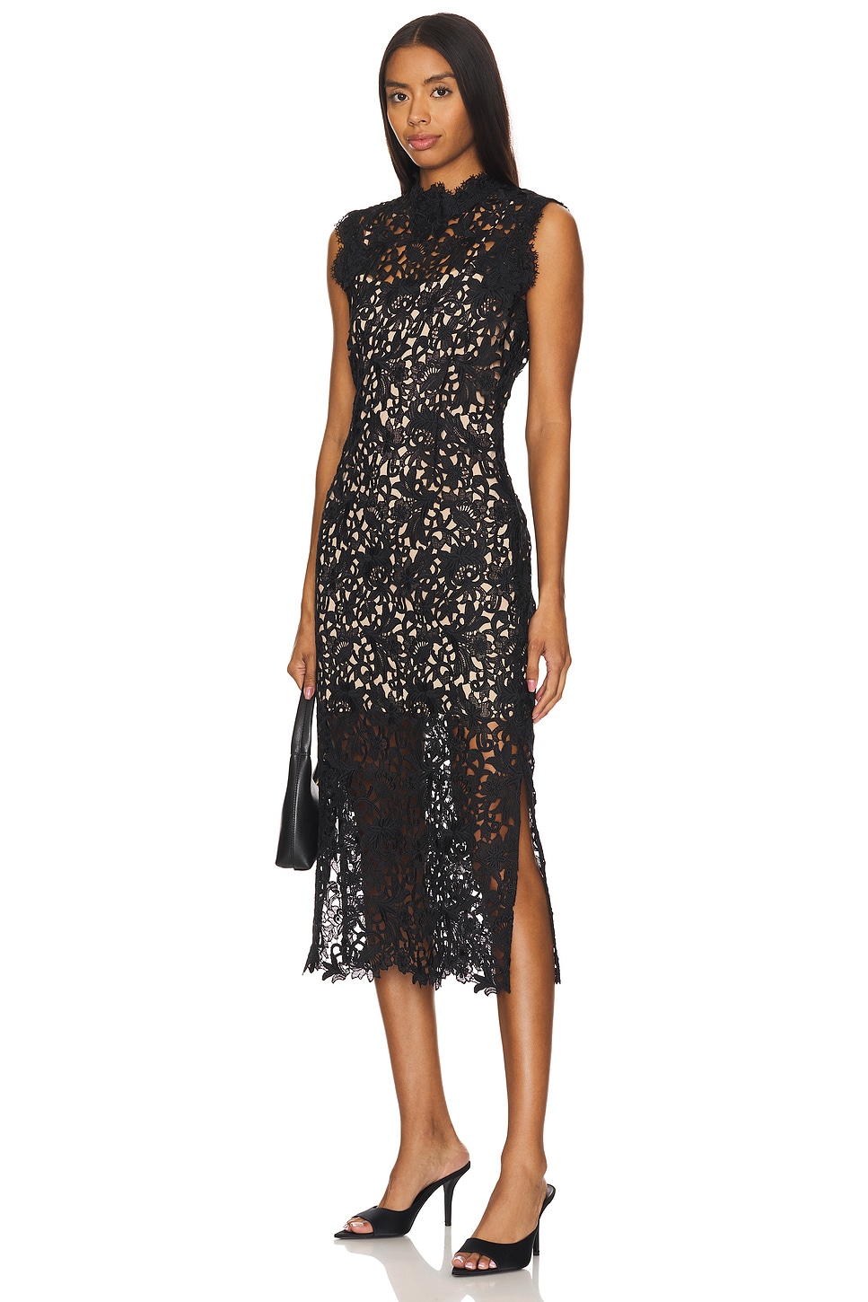 knee length dresses for ladies Color Block Lace Dress main image 1