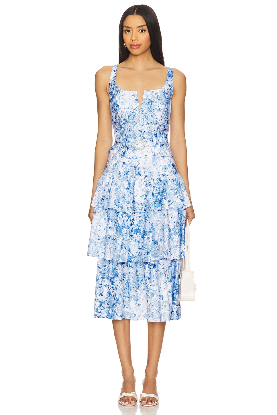 milly flowers of spain linen dress in blue & white Milly Flowers Of Spain Linen Shorts - Blue/White