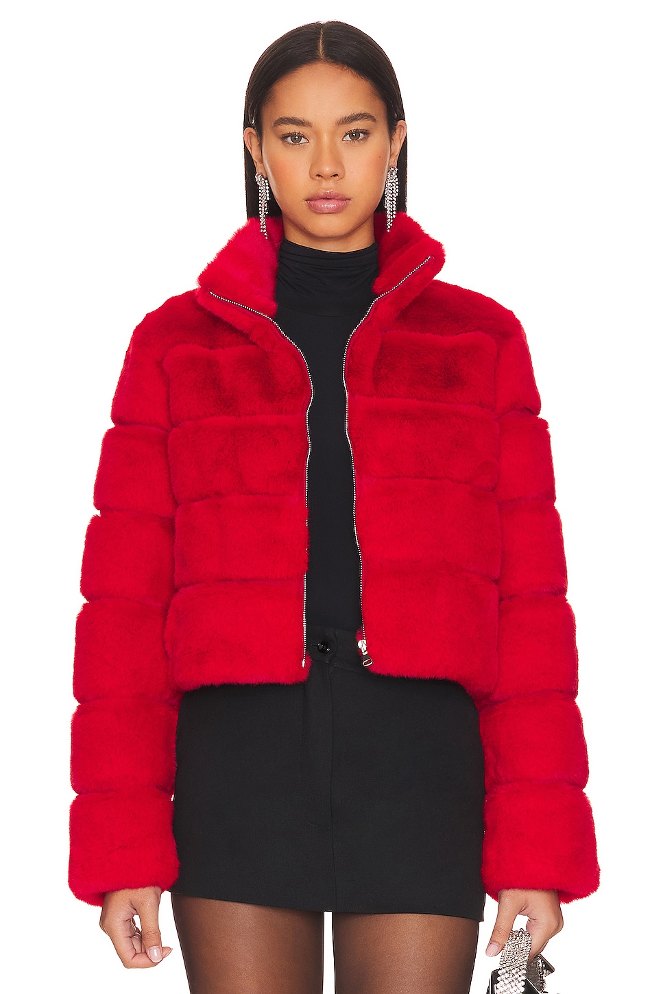 Generation Love Tala Faux Fur Jacket in Red