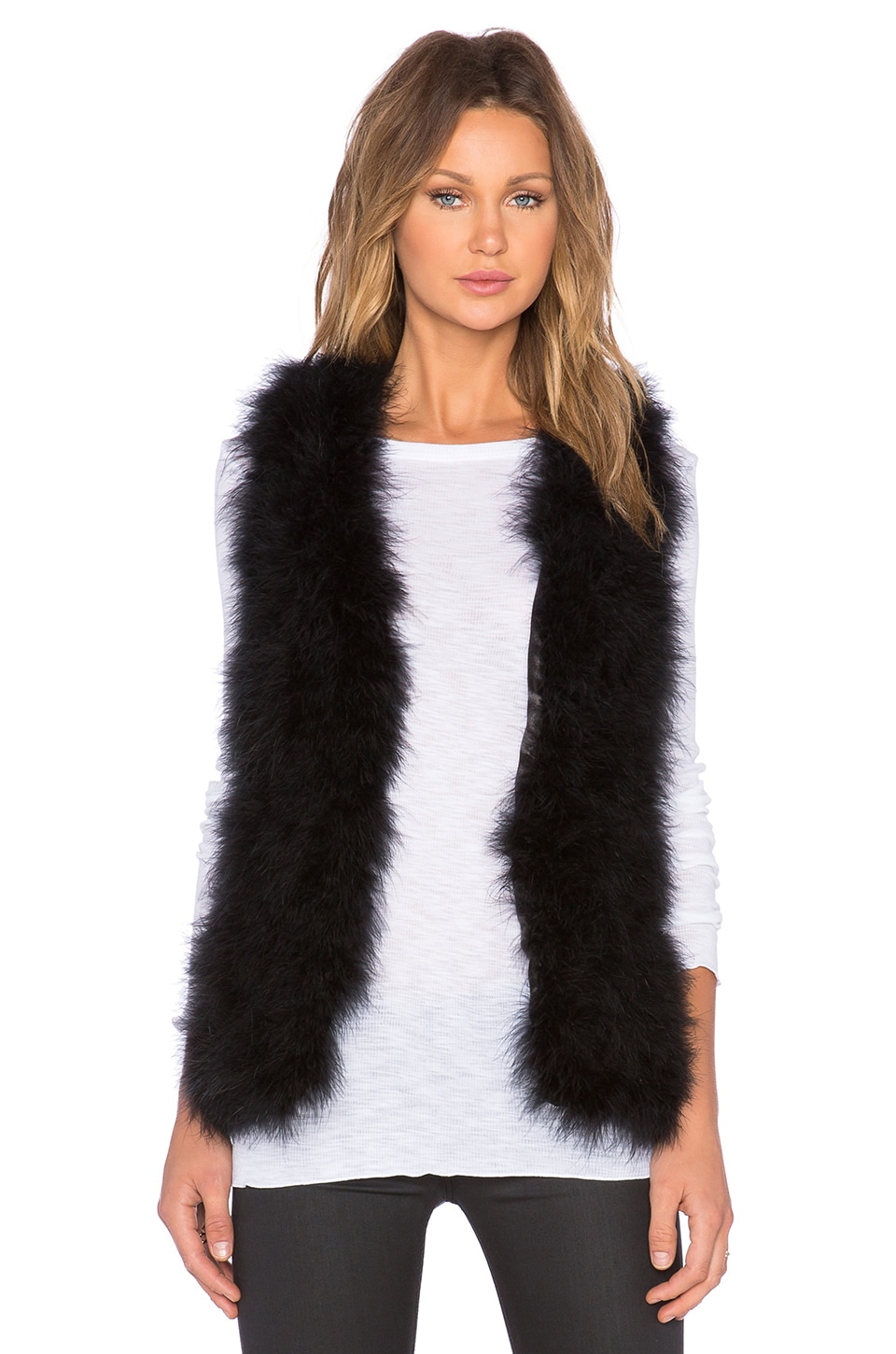 marabou feather vest