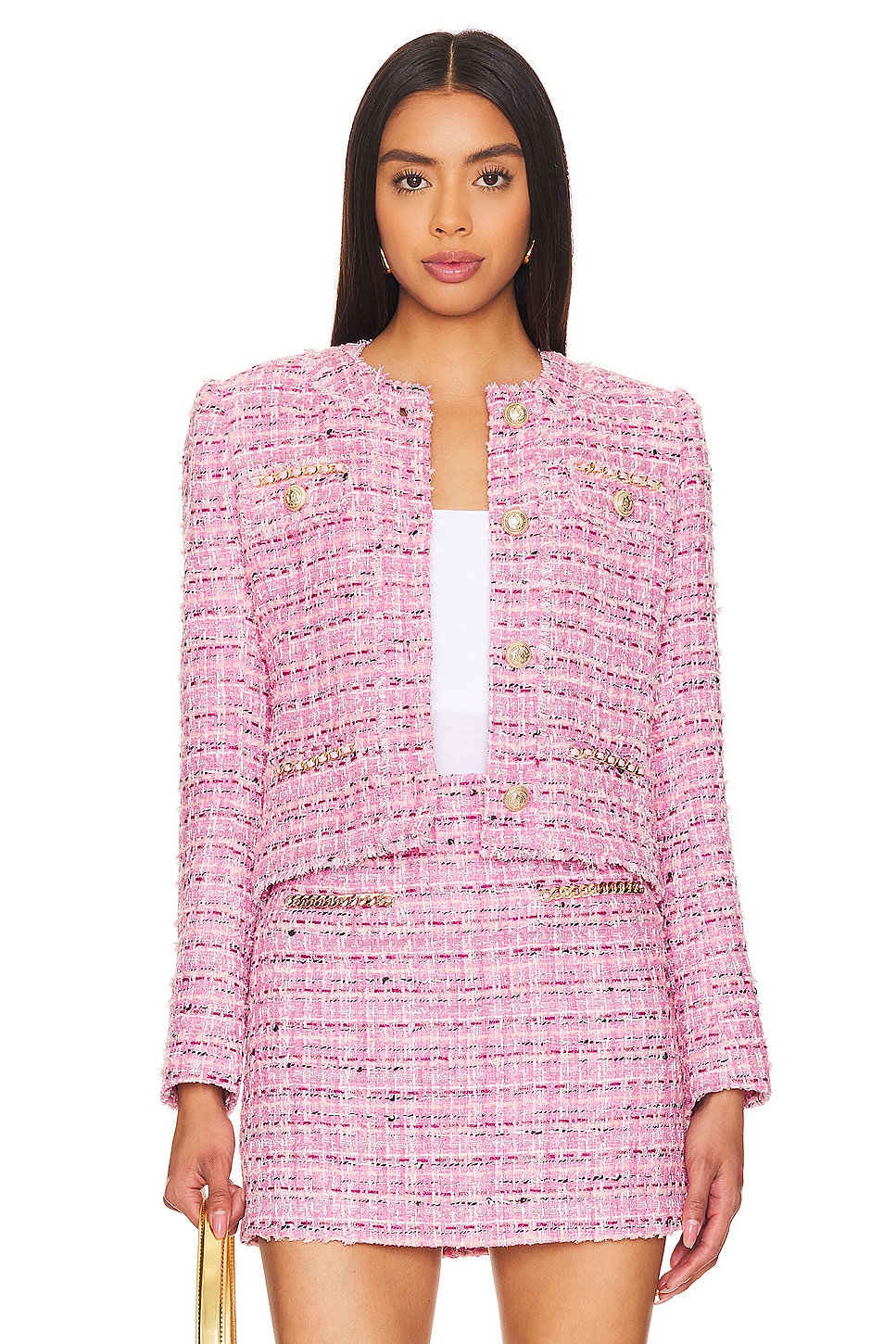 Generation Love Kristen Tweed Blazer in Pink Melange | REVOLVE