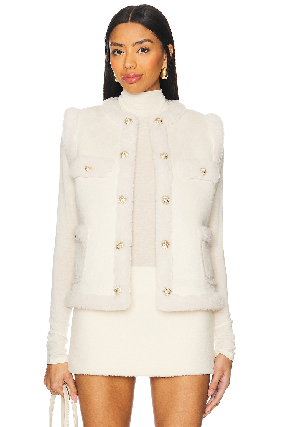 Chad Faux Suede Shearling Vest