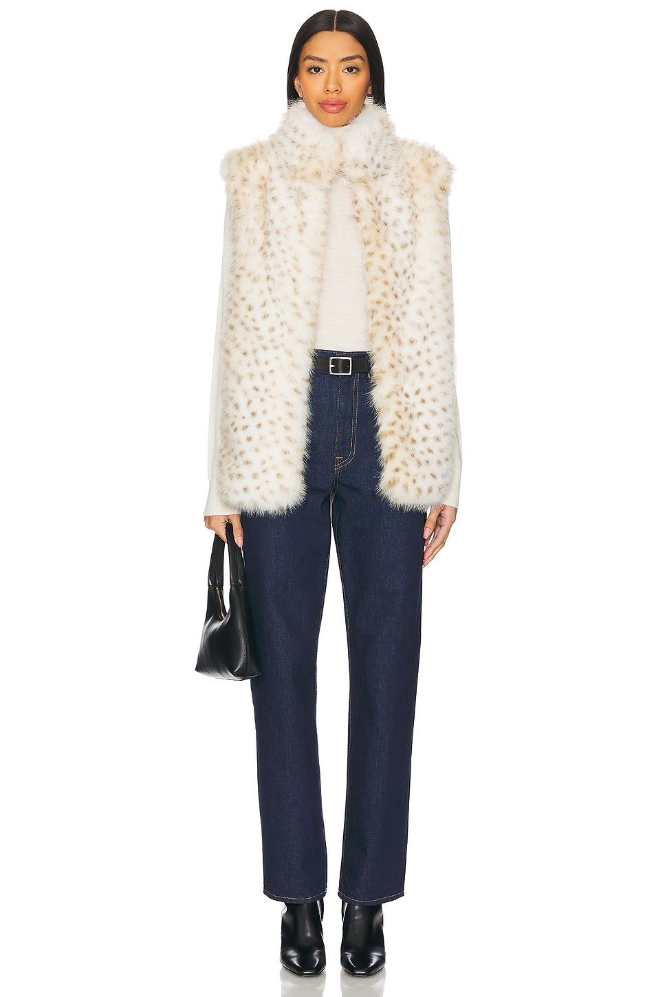 Generation Love Mimi Leopard Faux Fur Vest in Snow Leopard | REVOLVE