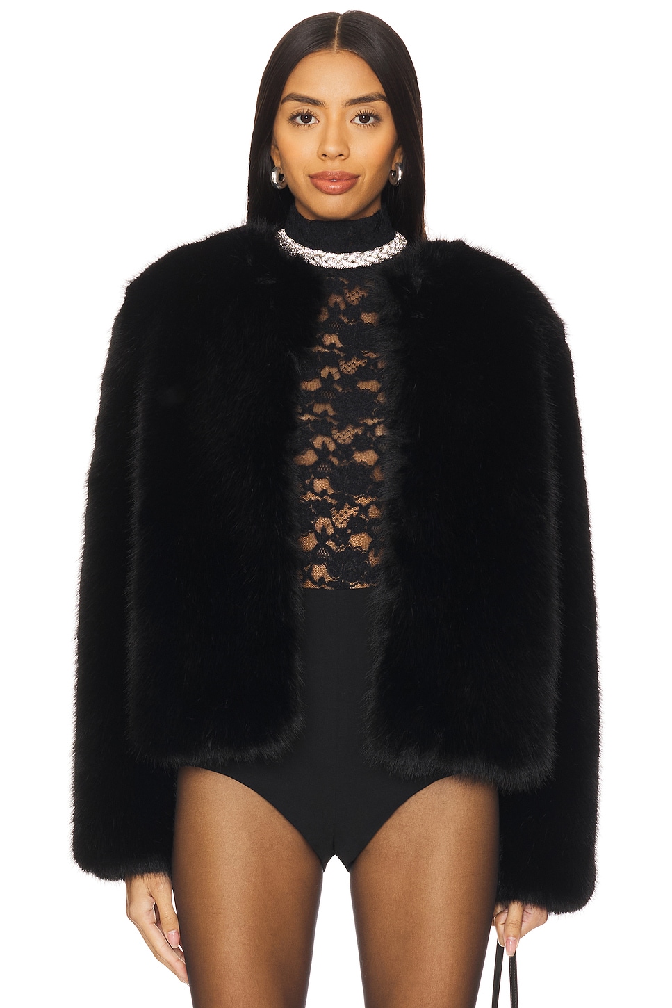 Generation Love Faux Fur Jacket - Shadow Grey main image 1