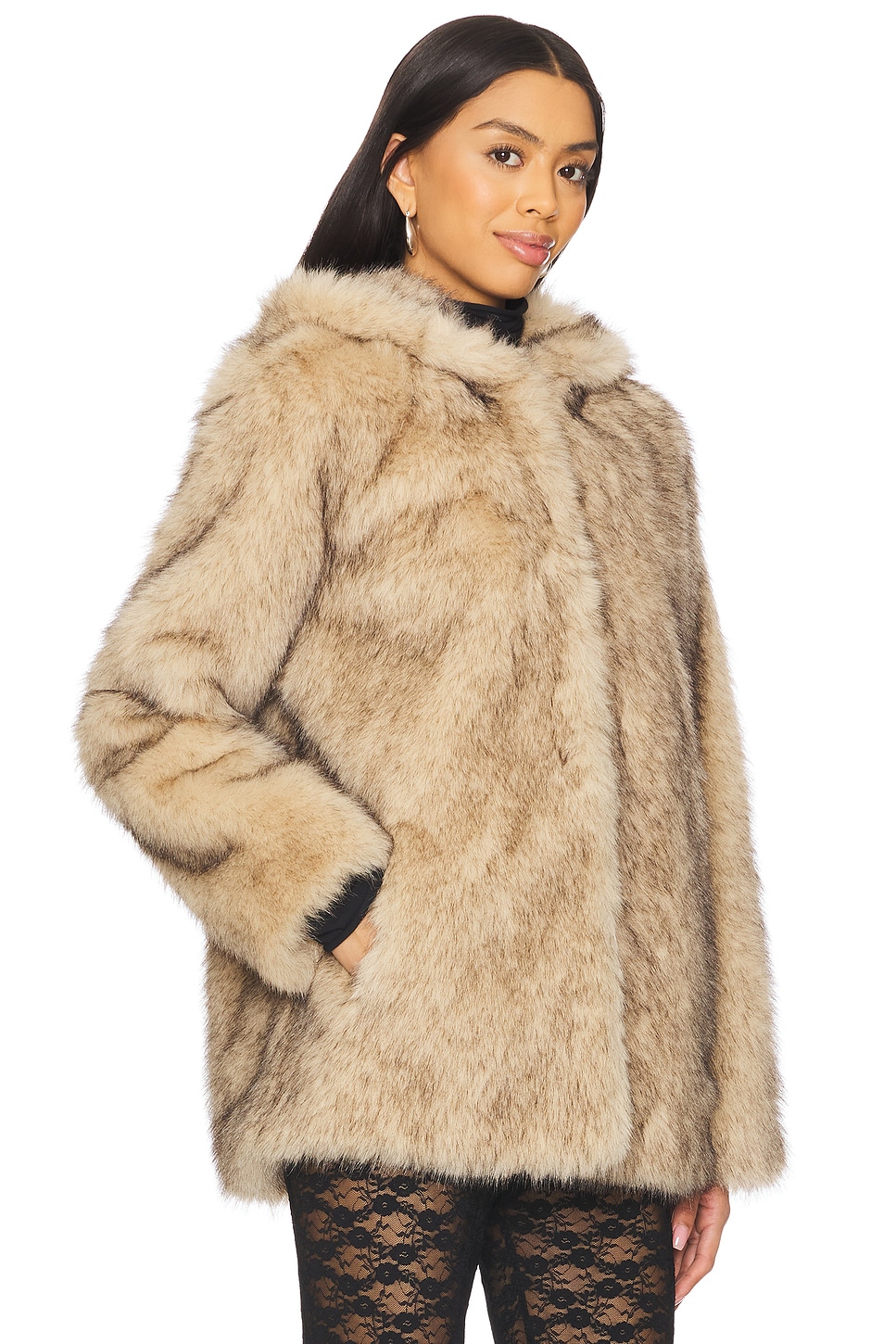 Generation Love Della Faux Fur Hood Jacket thumbnail