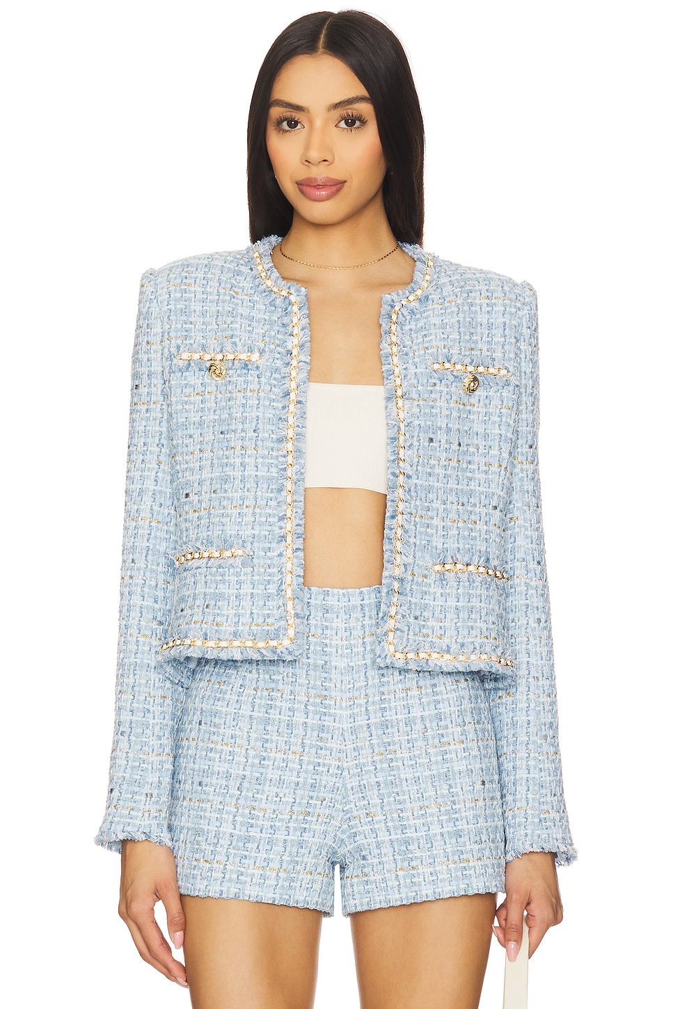Generation Love Betsy Buttoned Tweed Blazer