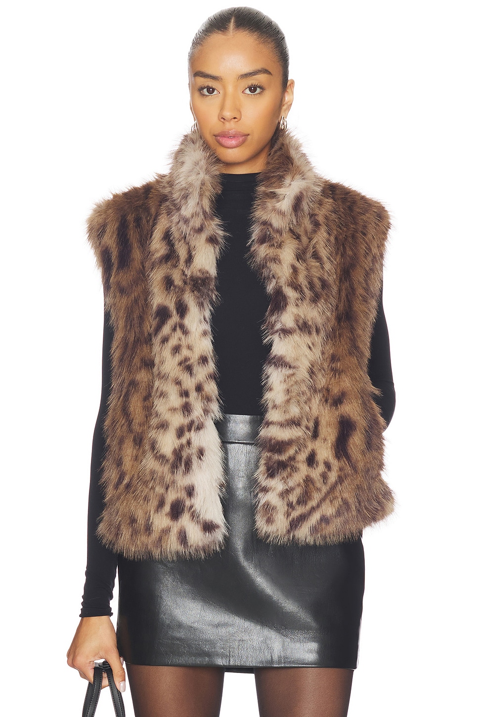 Generation Love Liona Leopard Faux Fur Vest in Winter Leopard