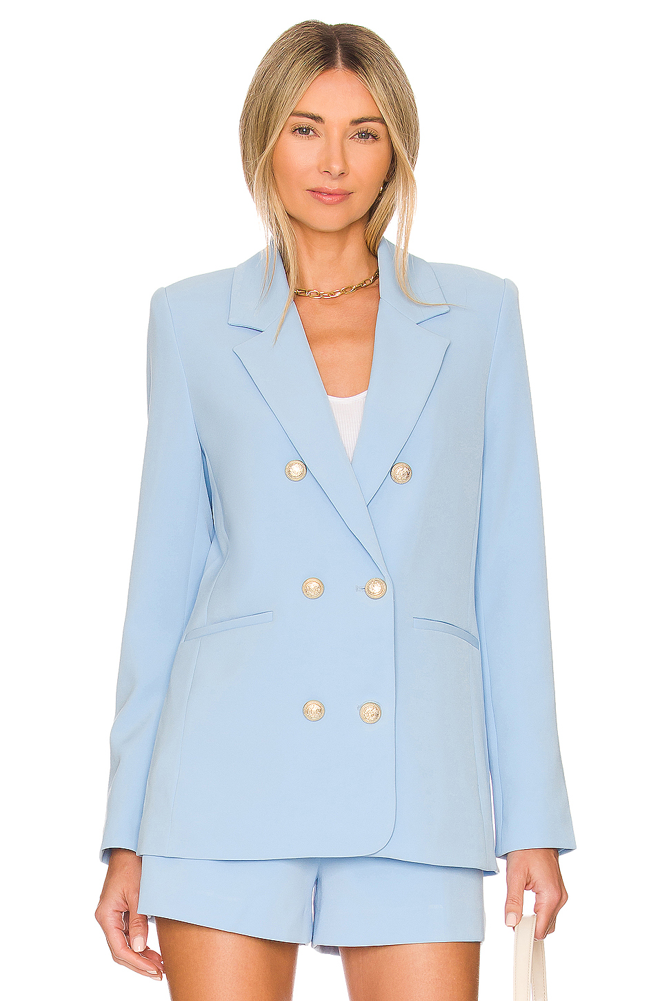 Generation Love Leighton Crepe Blazer in Azure