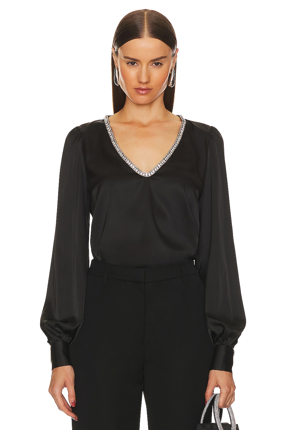 ANK-I33-SR-SR WHITE CRYSTAL BLOUSE main image 0