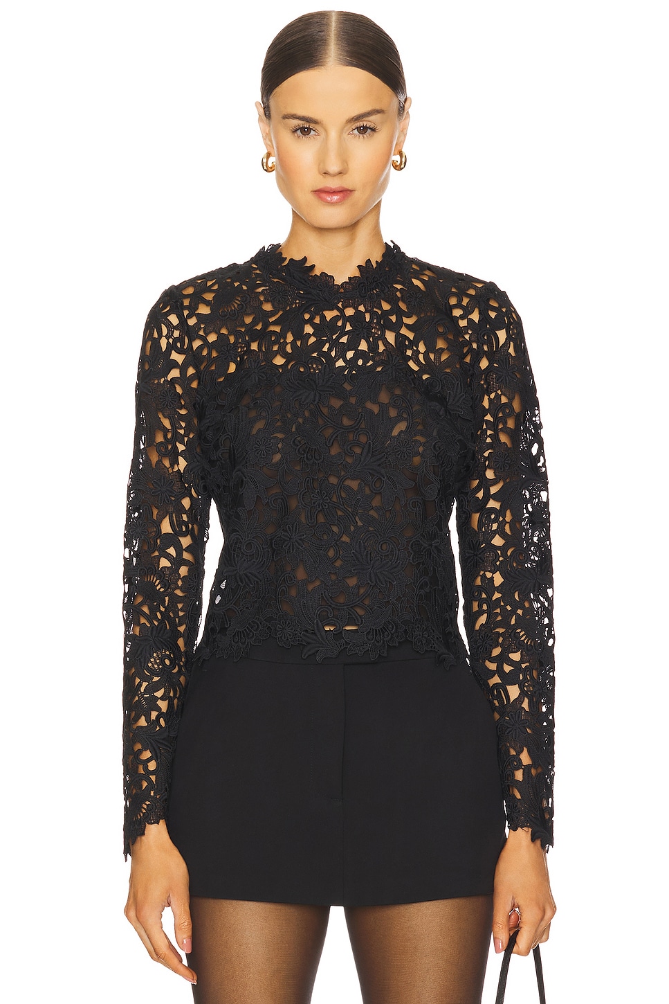 Generation Love Minda Guipure Lace Top in Black | REVOLVE