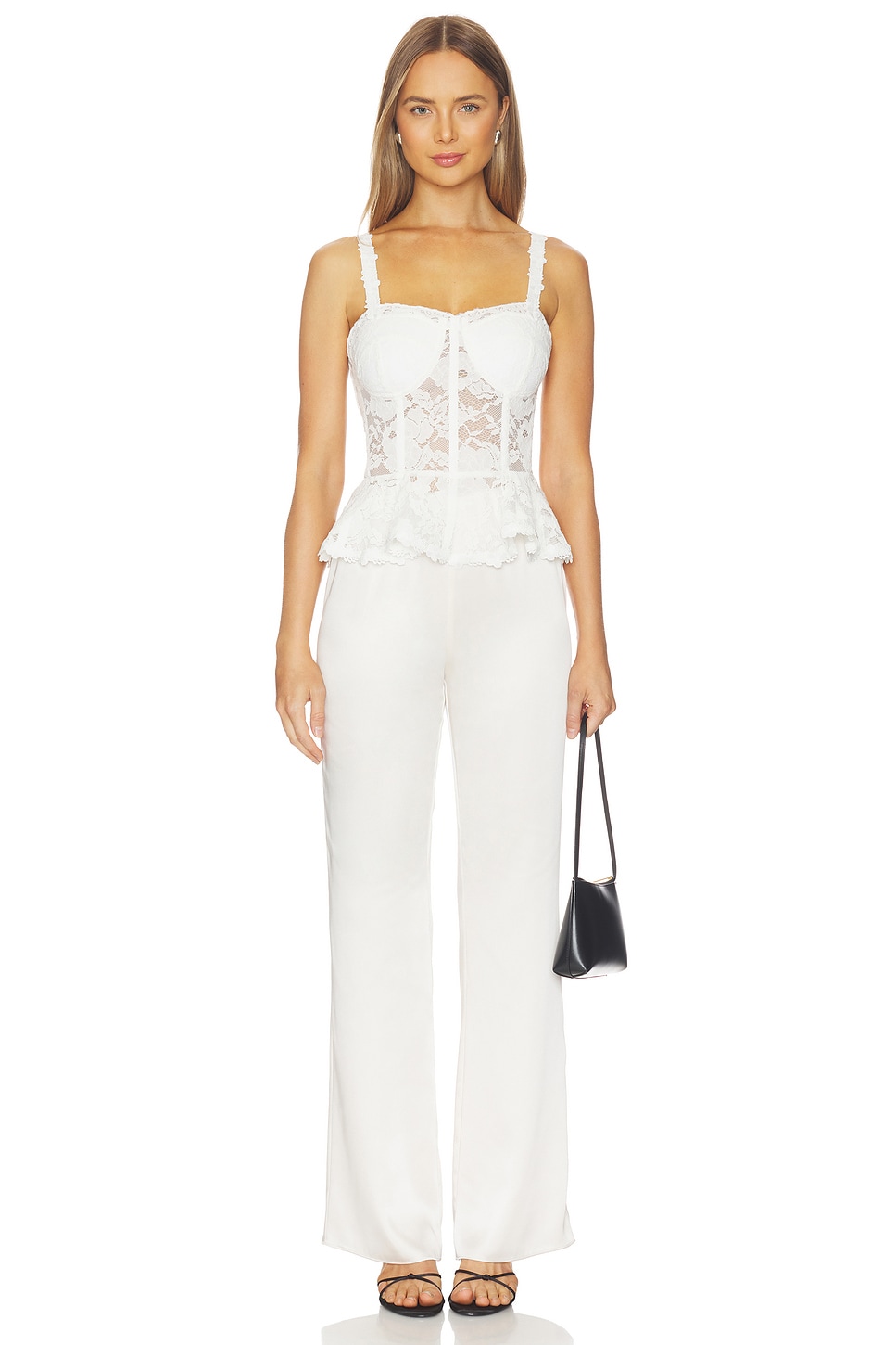 Generation Love Nicole Mesh Lace Bustier in White | REVOLVE