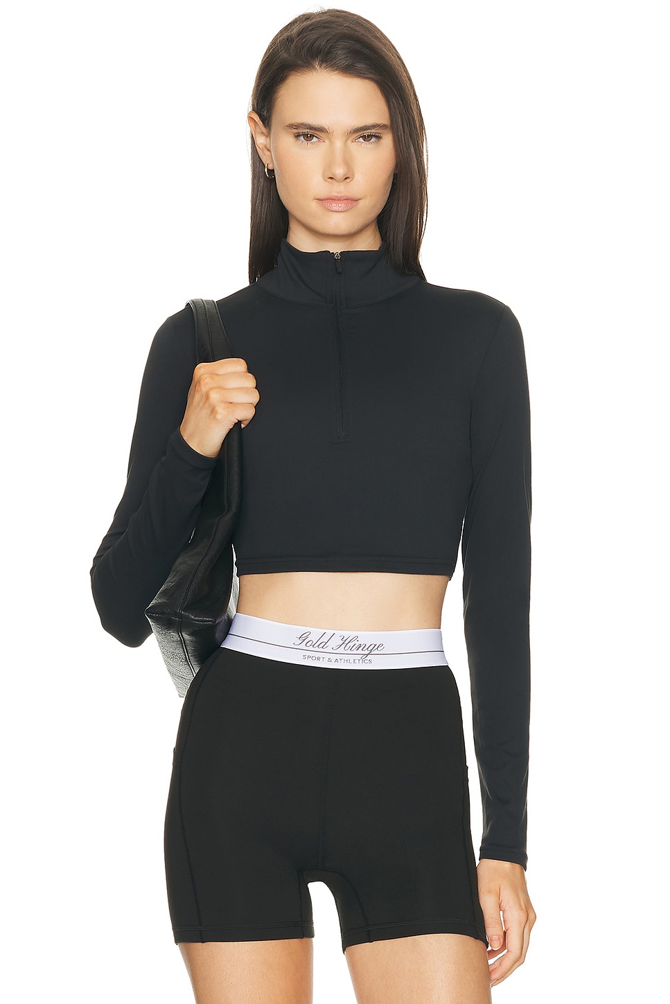 Athletic Half Zip Crop Top