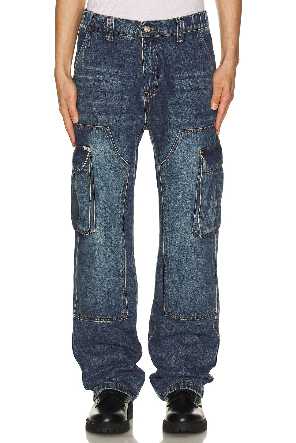 Denim Cargo Jeans - Thumbnail 4