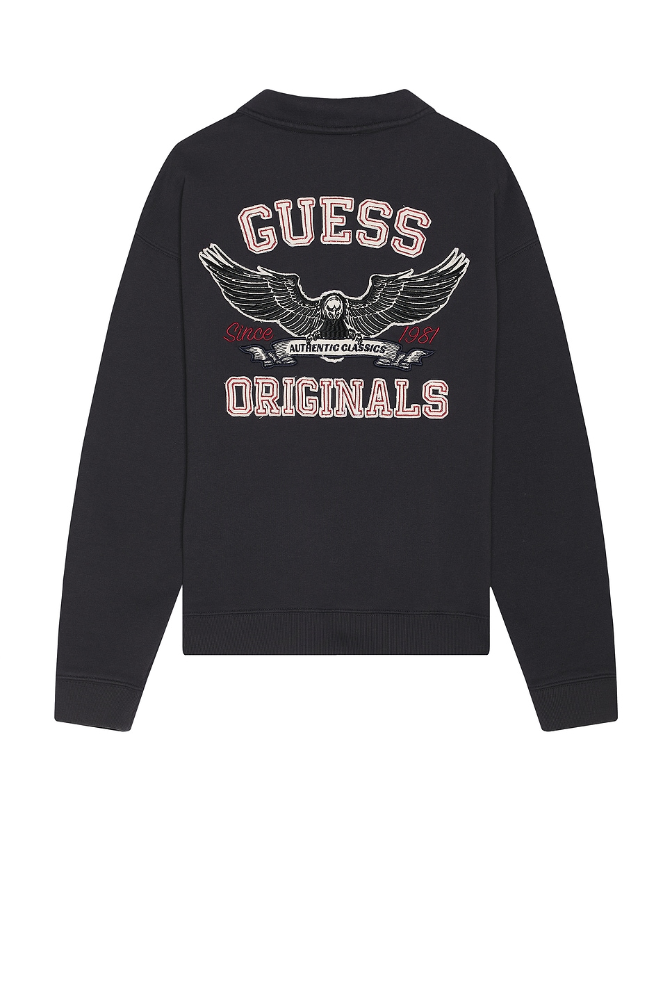 Guess Originals Washed Half Zip Sweatshirt in Blue Graphite