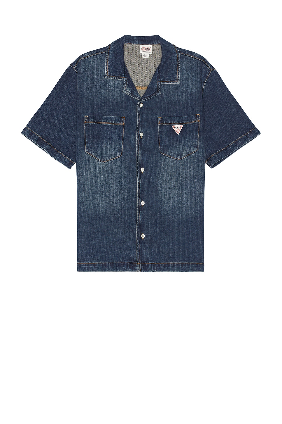 Guess Originals Herringbone Denim Shirt in Originals Dark Wash | REVOLVE