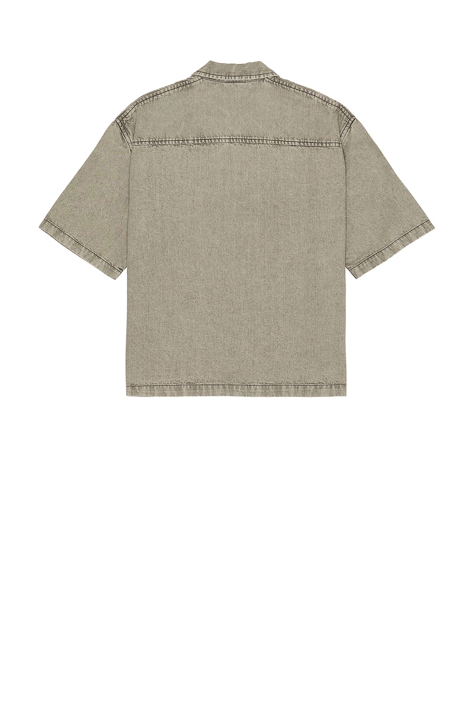 Boxy Denim Short Sleeve Shirt - Thumbnail 2