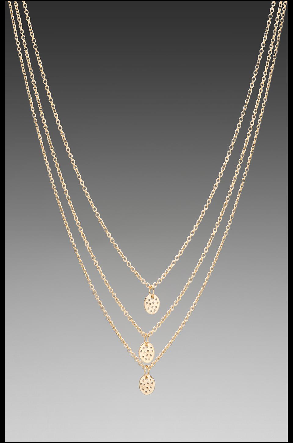 gorjana 3 Disc Shimmer Layer Necklace in Gold