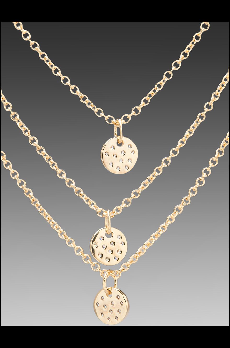gorjana 3 Disc Shimmer Layer Necklace in Gold
