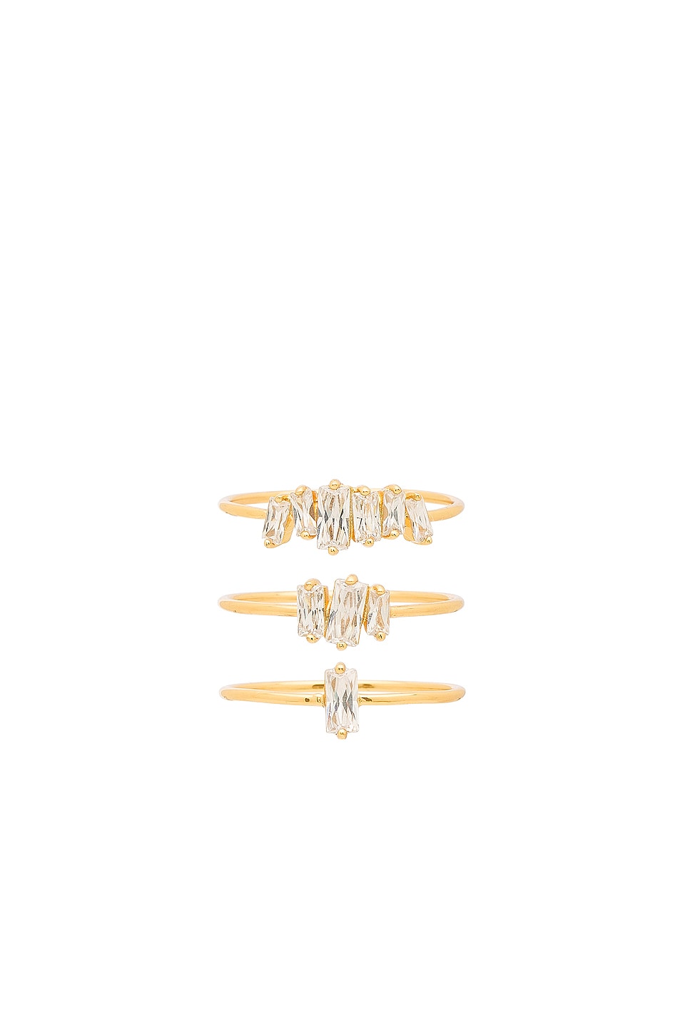 gorjana Amara Ring Set in White CZ & Gold