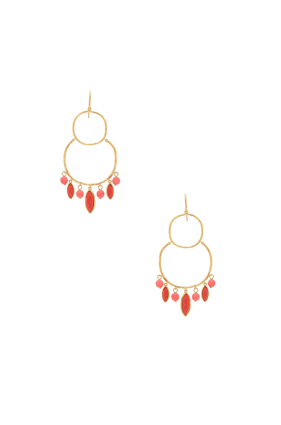 Gorjana Eliza Tiered Chandelier Earrings In Pink C Gold Revolve Gorjana Eliza Tiered Chandelier Earrings In Pink C Gold