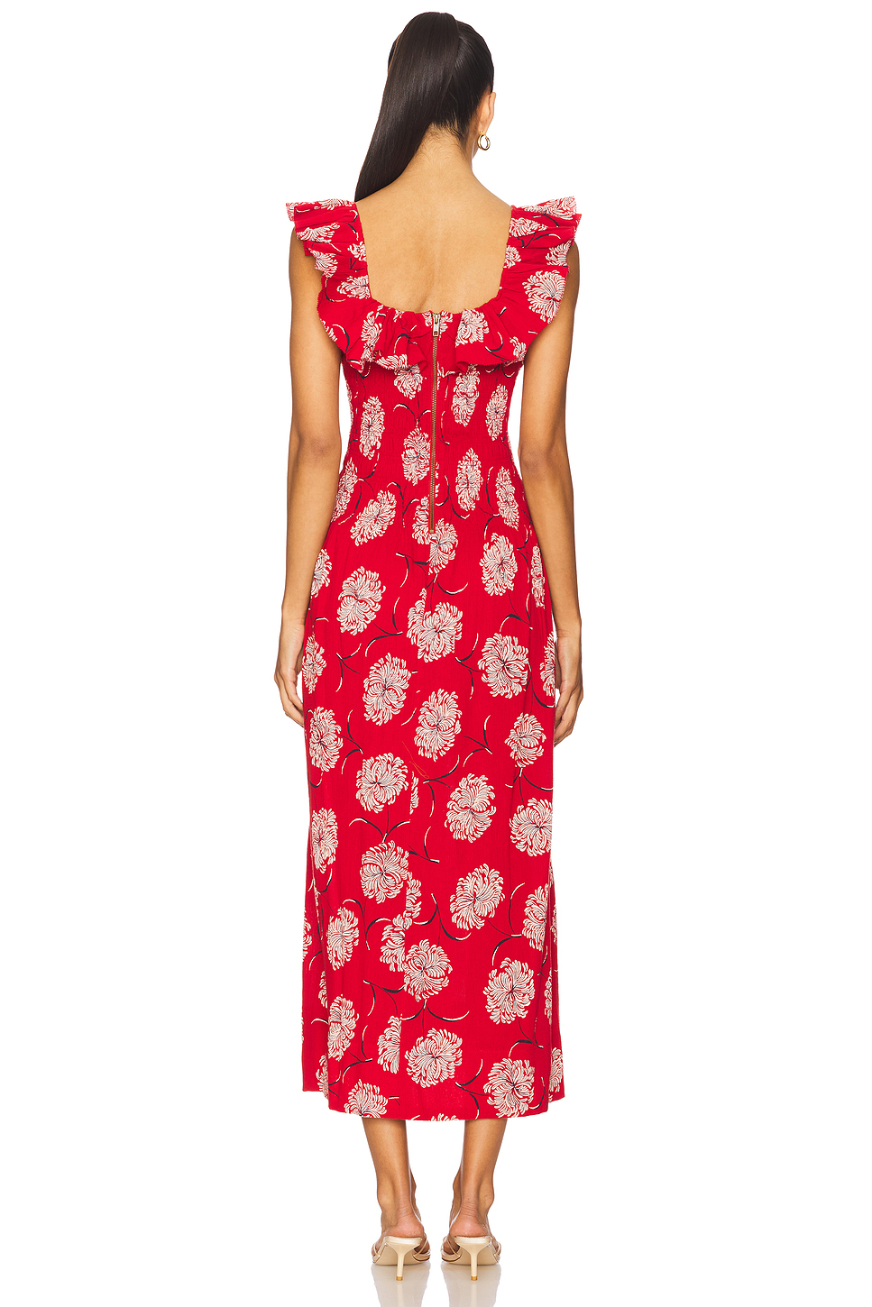 open lace back dress Glitz Asymmetrical Fringe Hem Dress Red– Selfie Leslie main image 1
