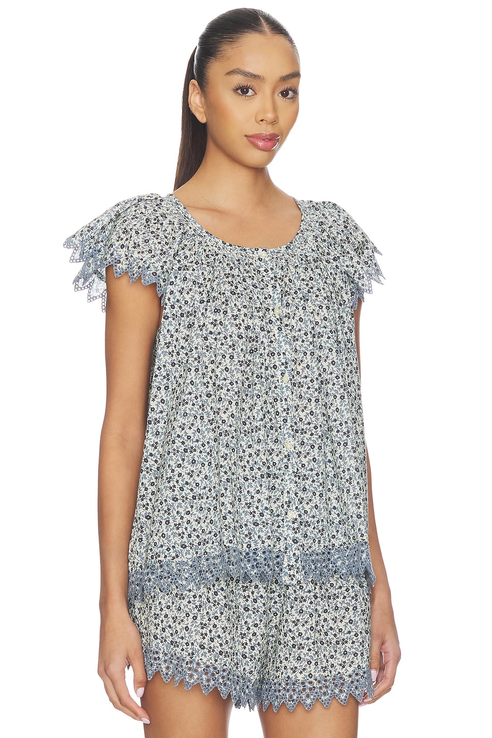The Flutter Sleeve Eyelet Top - thumbnail 3
