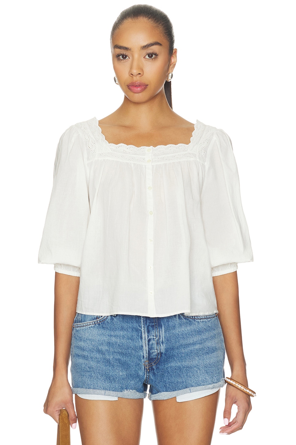 The Eyelet Button Top