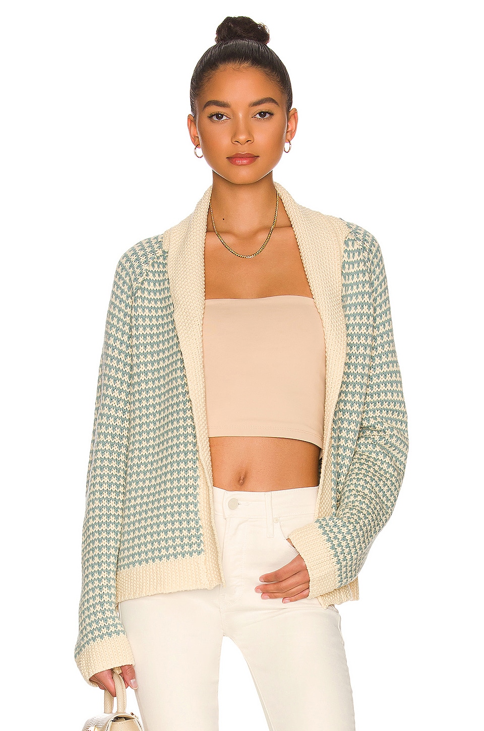 The Great Minicheck Lodge Cardigan in Morning Sky | REVOLVE