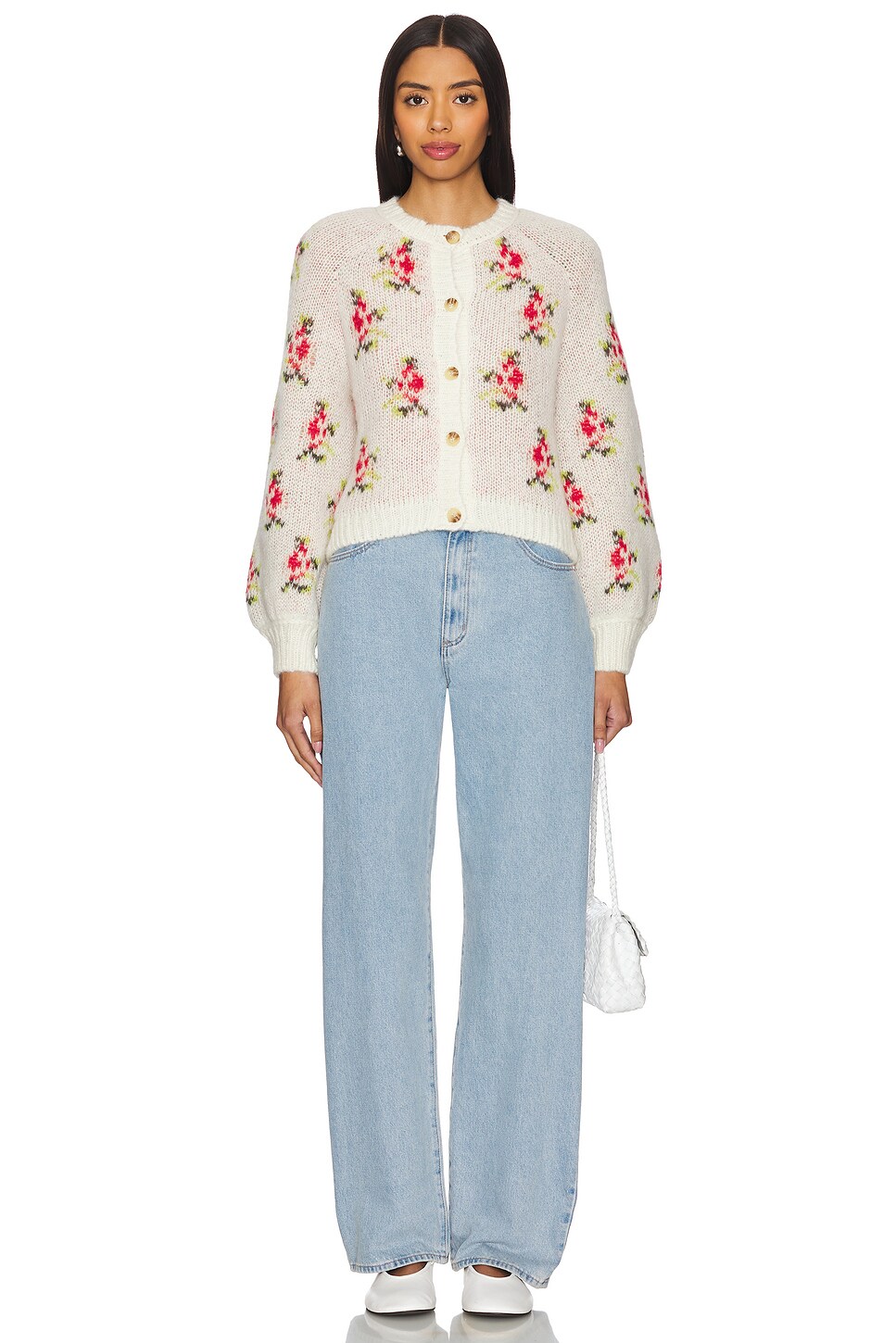 The Great The Carousel Cardigan in White Heirloom Rose | REVOLVE