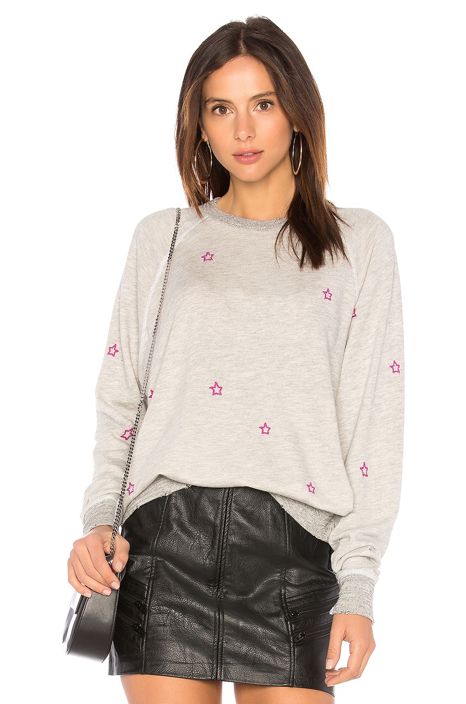 grey sweatshirt with stars