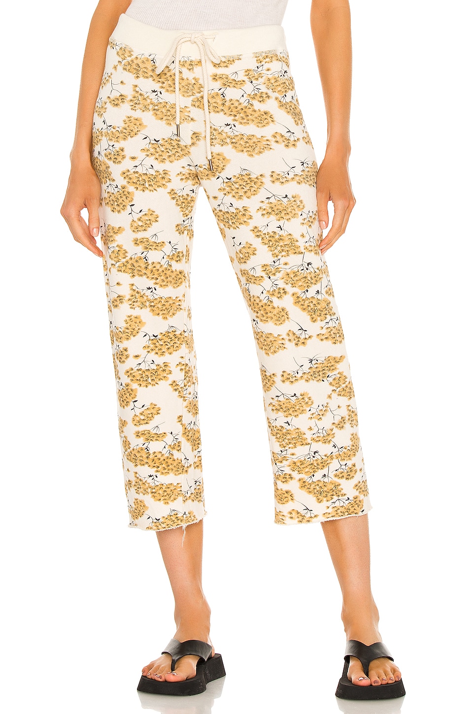 The Great The Cropped Wide Leg Sweatpant Chamomile Floral