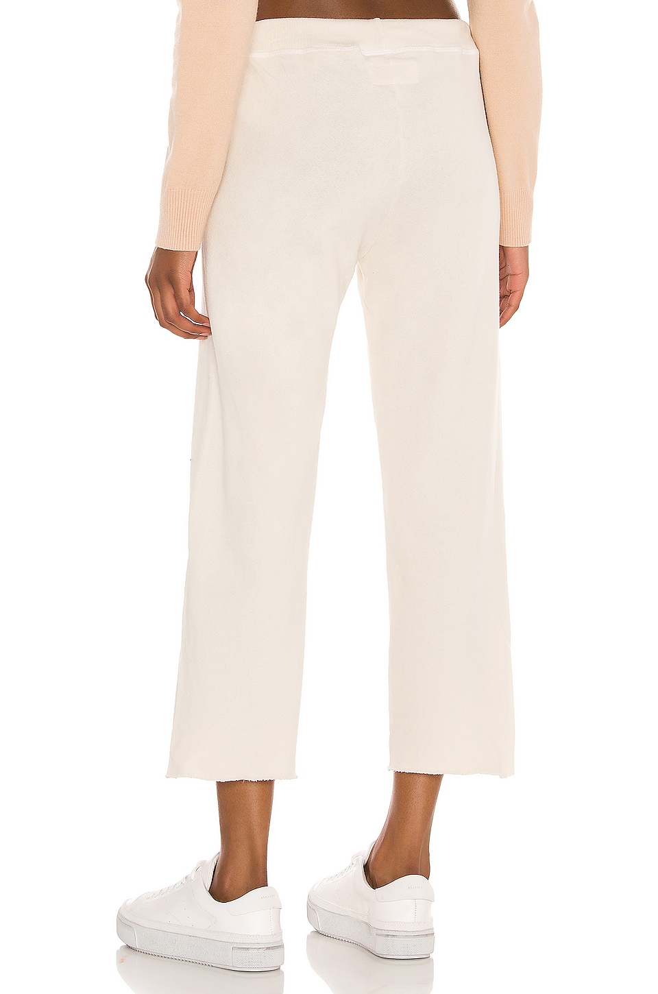 The Great The Wide Leg Cropped Sweatpant in Washed White | REVOLVE