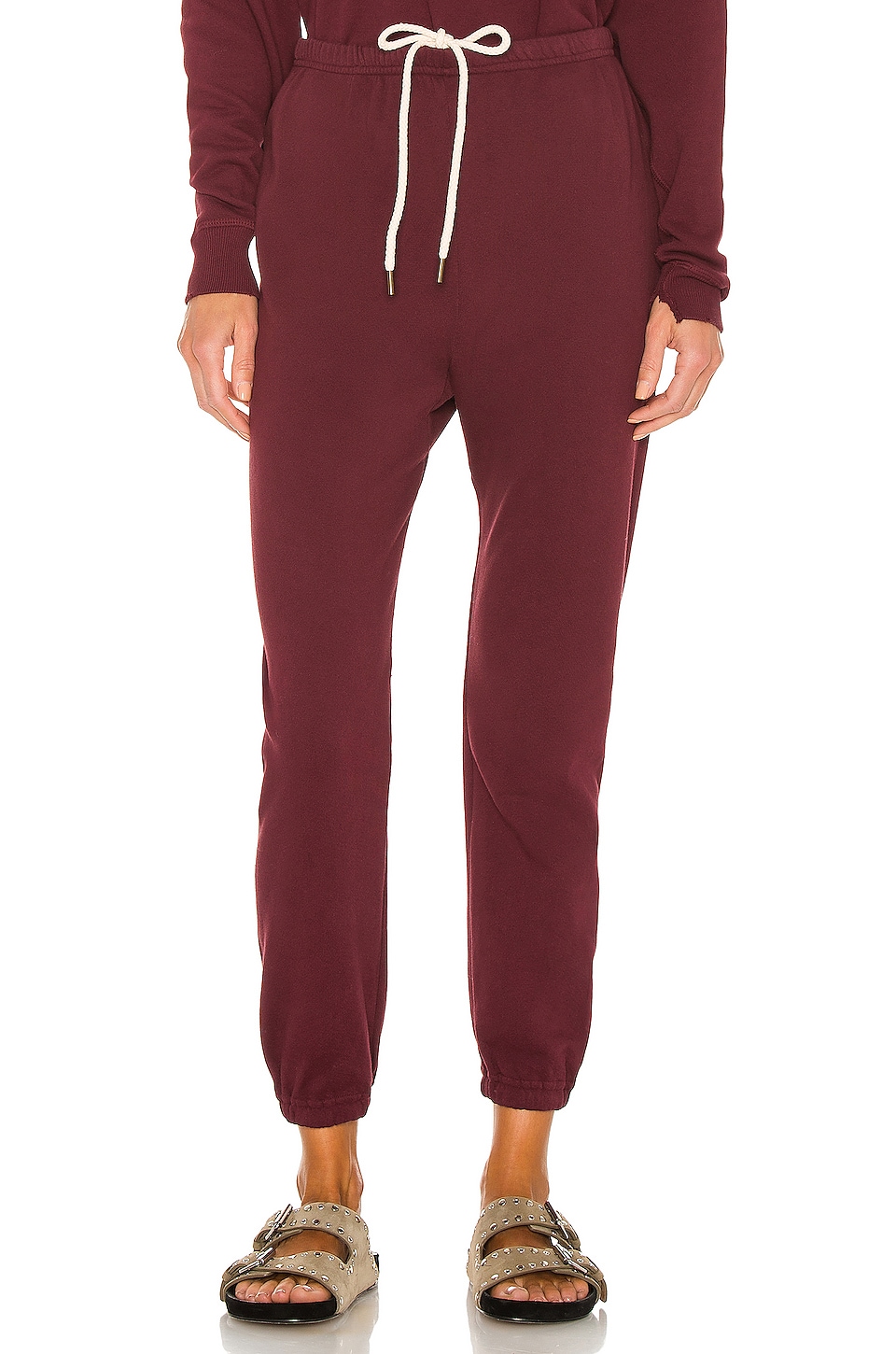 maroon sweatpants