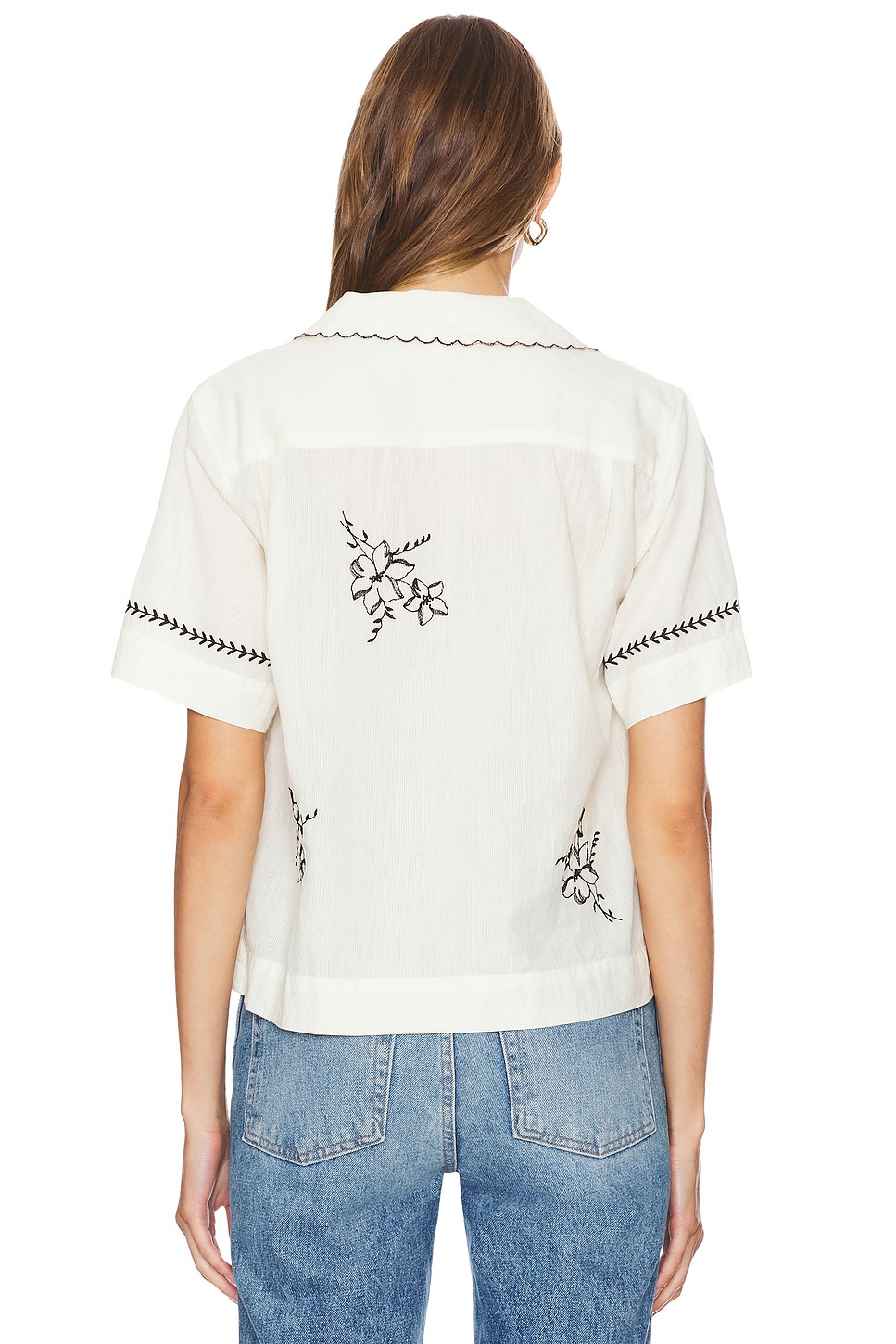 THE GREAT. The Bowling Shirt With Hanky Embroidery thumbnail
