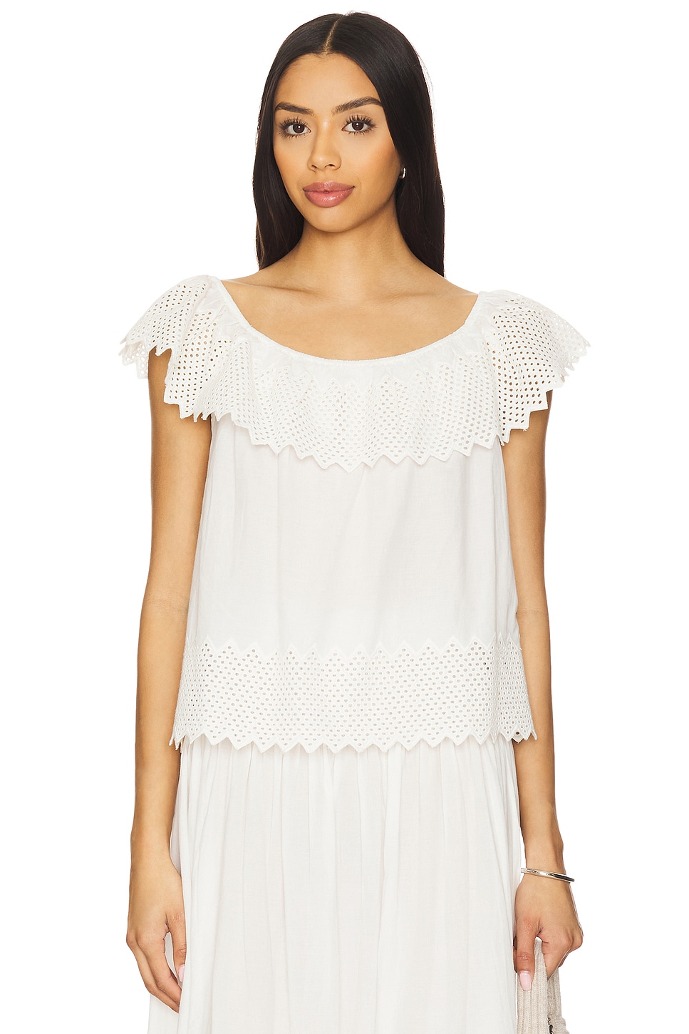 THE GREAT. The Westport Top With Honeycomb Eyelet