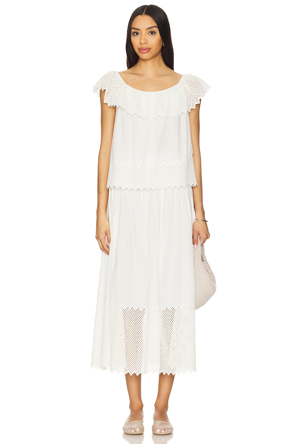 THE GREAT. The Westport Top With Honeycomb Eyelet thumbnail