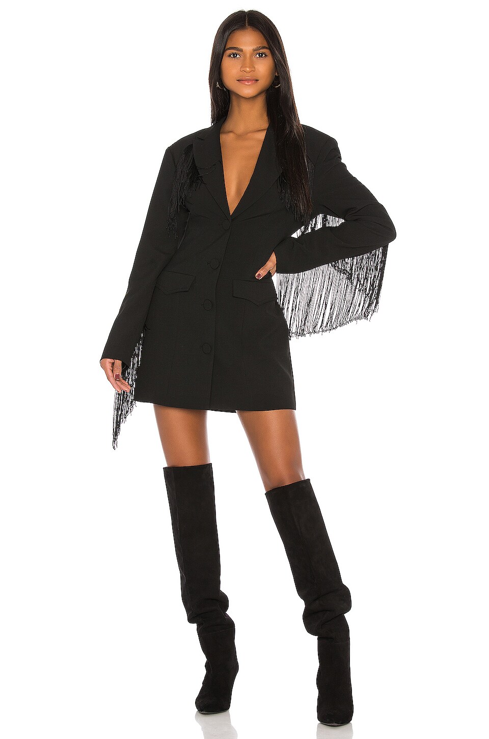 GRLFRND Zoe Suit Dress in Black