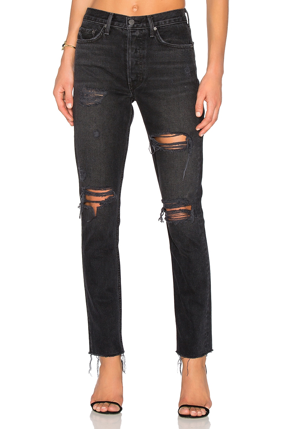 GRLFRND Karolina High-Rise Skinny Jean with Butt Slit in Travelin' Band