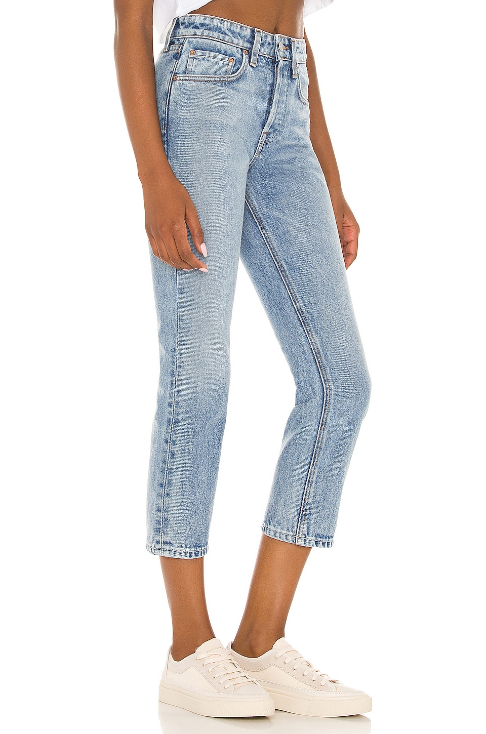 GRLFRND Karolina Petite High Rise Straight Crop in Larchmont