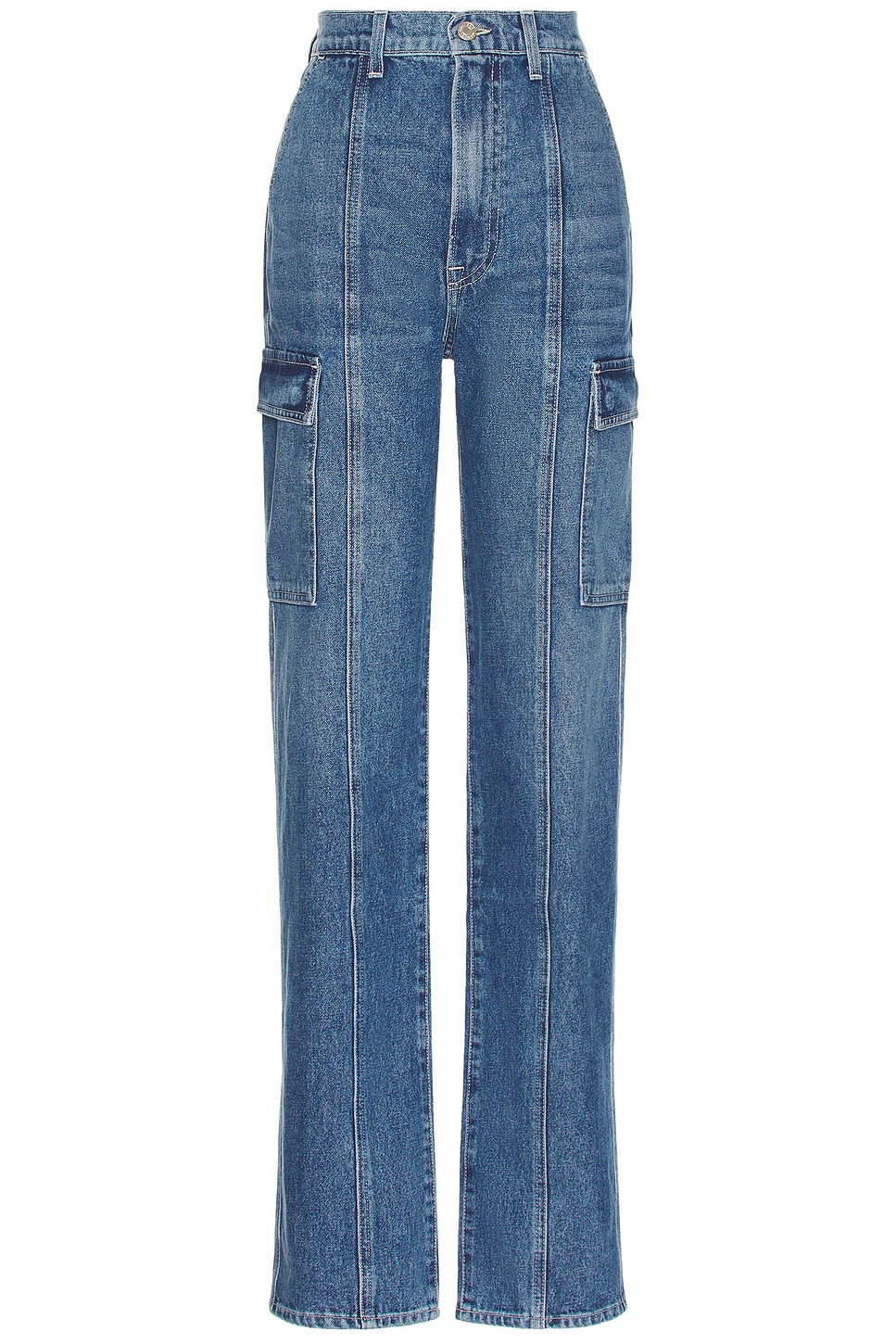Harper High Rise Slim Cargo Jeans - Thumbnail 5