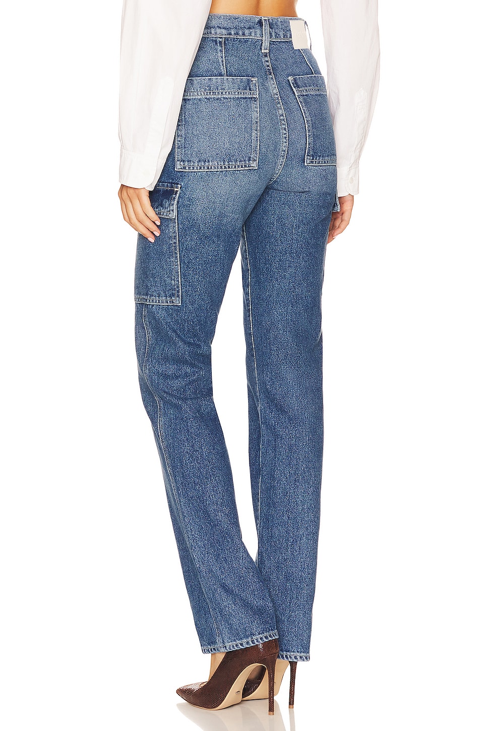 Harper High Rise Slim Cargo Jeans - Thumbnail 3