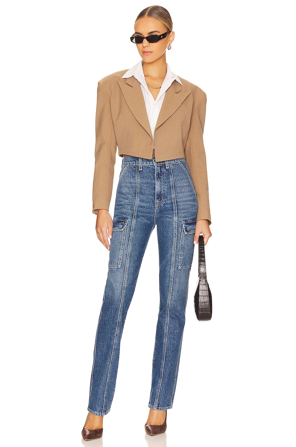 Harper High Rise Slim Cargo Jeans - Thumbnail 4