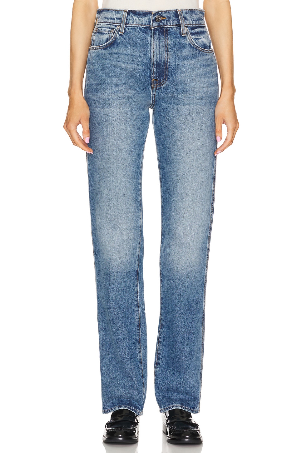 GRLFRND Isabel Low Rise Straight Jeans