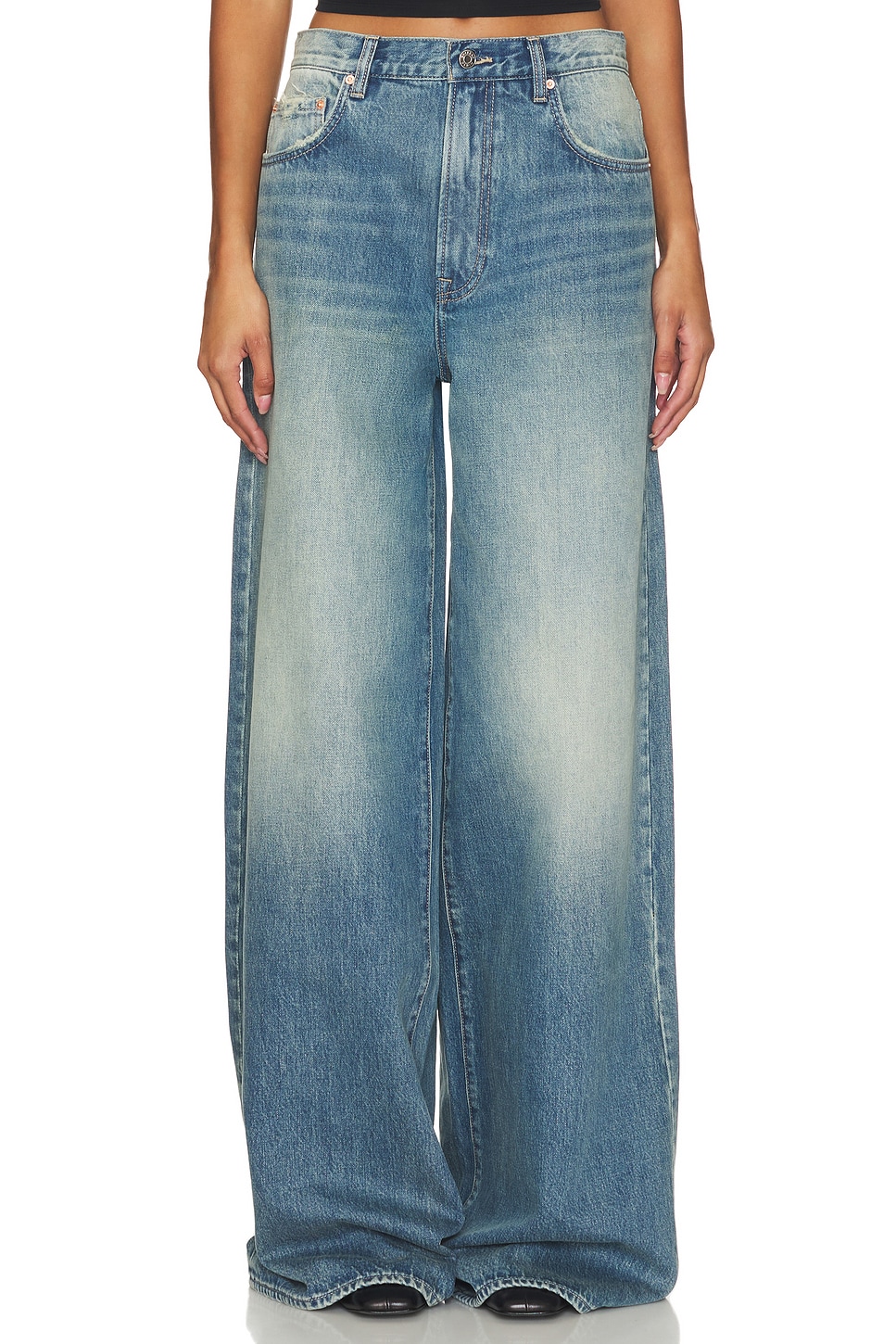 Luna Mid Rise Baggy Wide Leg