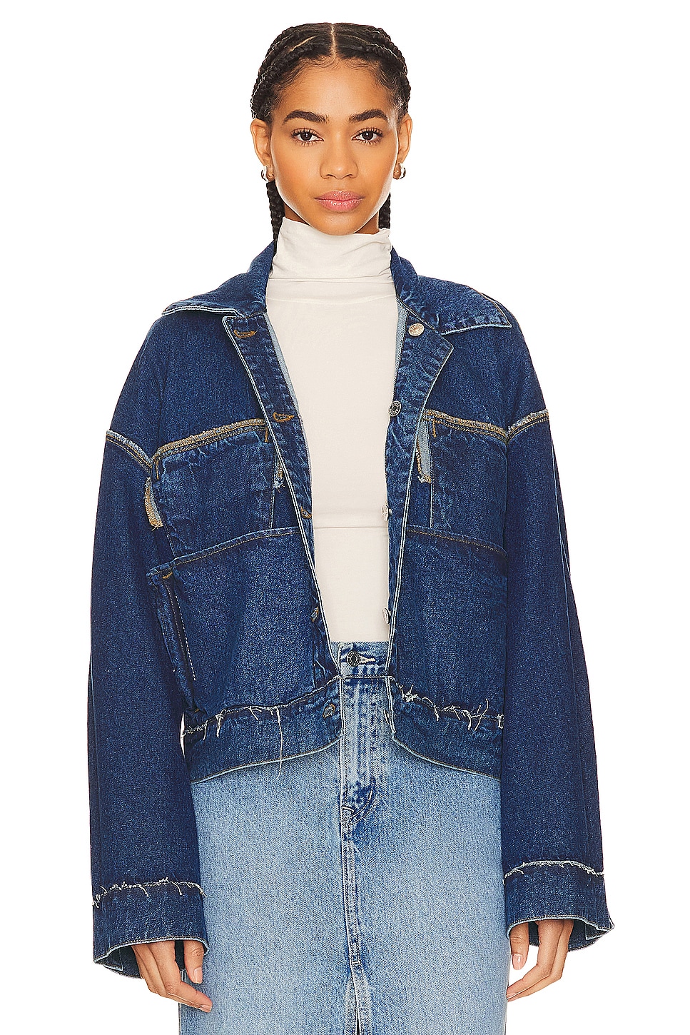 GRLFRND Christi Oversized Reversible Denim Jacket thumbnail